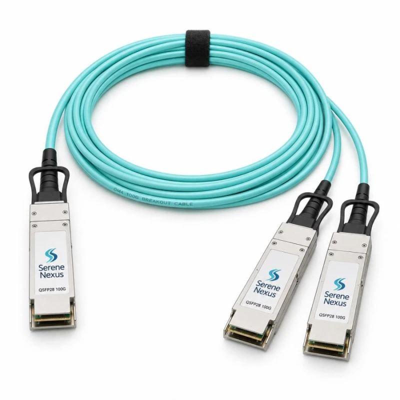 Serene Nexus Kabel AOC breakout 100G QSFP28 → 2×QSFP28 50G