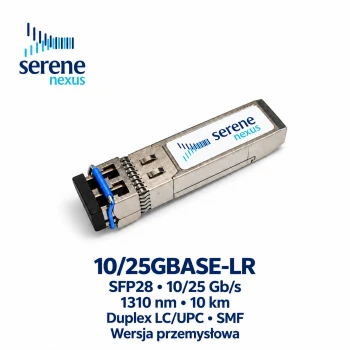 10/25GBASE-LR SFP28 Dual-rate 1310nm 10km Duplex LC/UPC SMF industrialny