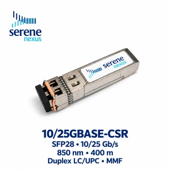 10/25GBASE-CSR SFP28 Dual-rate 850nm 400m Duplex LC/UPC MMF