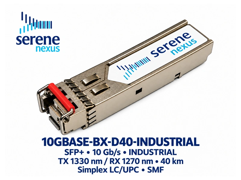 10GBASE-BX-D40-INDUSTRIAL — SFP+ BiDi 10 Gb/s, TX1330/RX1270 nm, 40 km