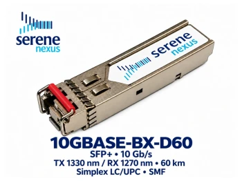Moduł światłowodowy 10G SFP+ 60km Tx:1330nm/Rx:1270nm Simplex LC/UPC SMF