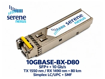 Moduł światłowodowy 10G SFP+ 80km Tx:1550nm/Rx:1490nm simplex LC/UPC SMF