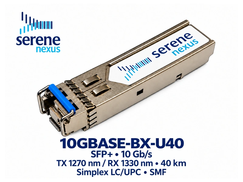 10GBASE-BX-U40 — SFP+ BiDi 10 Gb/s, TX1270/RX1330 nm, 40 km