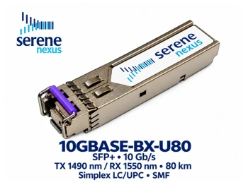 Moduł światłowodowy 10G SFP+ 80km Tx:1490nm/Rx:1550nm simplex LC/UPC SMF