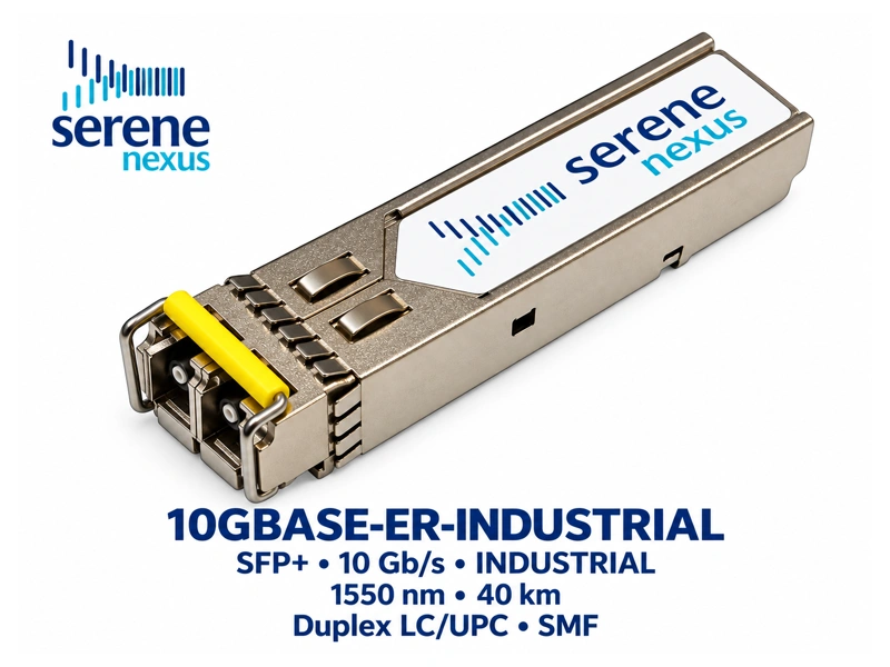 Moduł Serene Nexus 10GBASE-ER-INDUSTRIAL, SFP+ 10 Gb/s, 1550 nm, Duplex LC/UPC, SMF, 40 km, przemysłowy