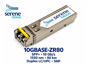 Moduł SFP+ 10GBASE-ZR80 1550 nm 80 km SMF – Serene Nexus