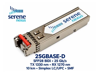 Moduł SFP28 BiDi 25GBASE-D TX 1330 / RX 1270 nm 10 km – Serene Nexus