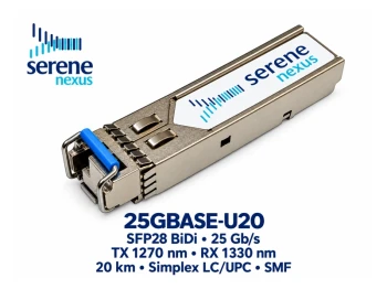 Moduł SFP28 BiDi 25GBASE-U20 TX 1270 / RX 1330 nm 20 km – Serene Nexus