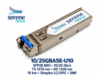 Moduł SFP28 BiDi 10/25GBASE-U10 TX 1270 / RX 1330 nm 10 km – Serene Nexus