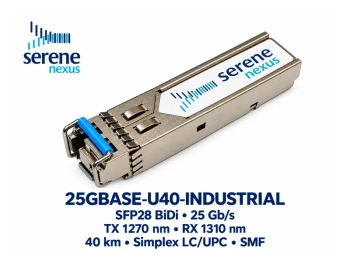 Moduł SFP28 BiDi 25GBASE-U40-INDUSTRIAL TX 1270 / RX 1310 nm 40 km – Serene Nexus