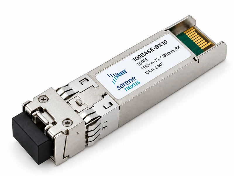 Serene Nexus 100BASE-BX10 – SFP 100 Mb/s, BiDi TX 1550 / RX 1310 nm, 10 km, LC simplex