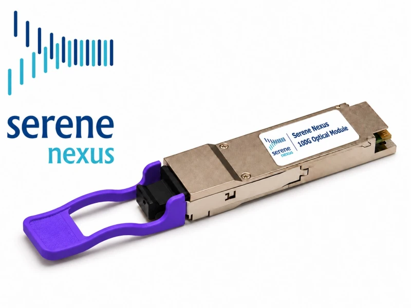 Moduł optyczny Serene Nexus 100G QSFP28 BX40 40 km 1309.14 nm TX / 1304.58 nm RX simplex LC/UPC – zdjęcie poglądowe