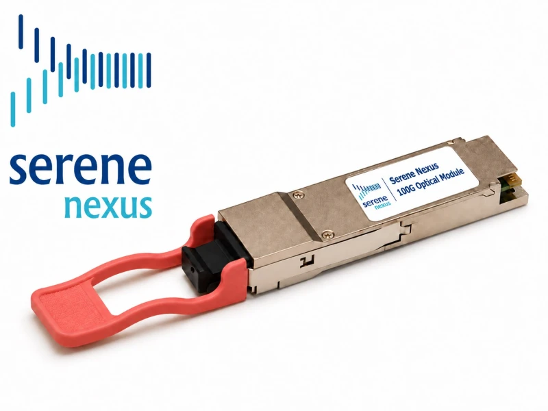 Moduł optyczny Serene Nexus 100G QSFP28 BX20 20 km 1310 nm TX / 1280 nm RX simplex LC/UPC – rozszerzony zakres temperatur – zdjęcie poglądowe