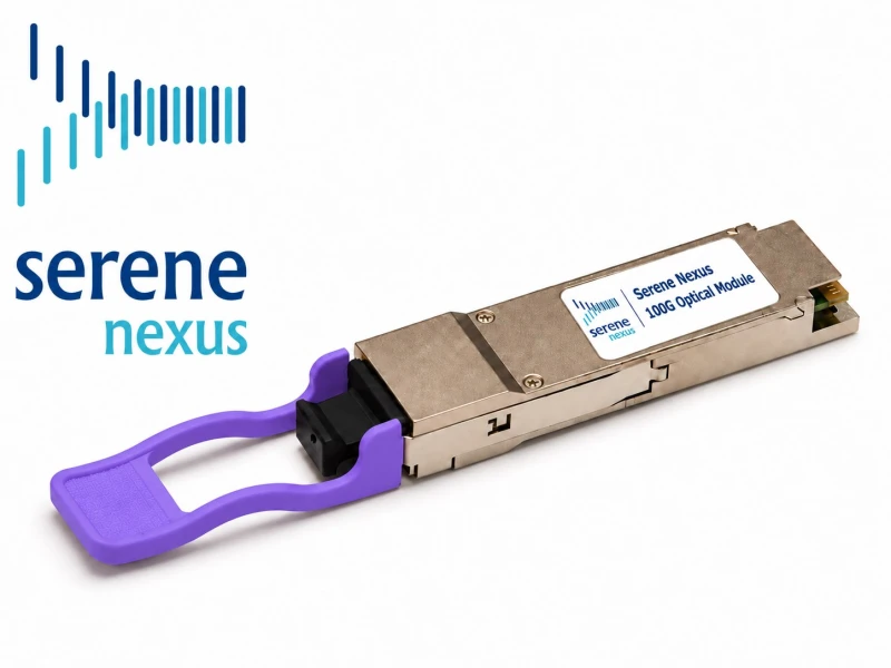 Moduł optyczny Serene Nexus 100G QSFP28 BX30 30 km 1309.14 nm TX / 1304.58 nm RX simplex LC/UPC – zdjęcie poglądowe