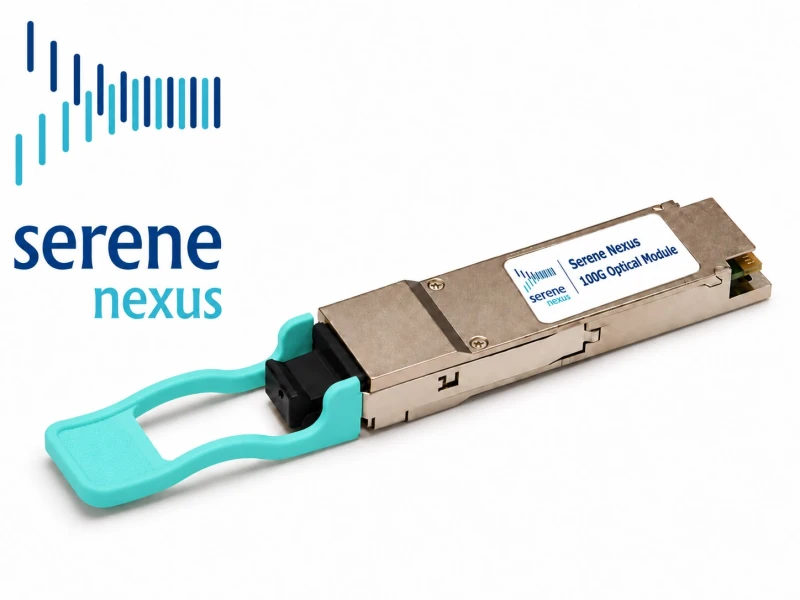 Moduł optyczny Serene Nexus 100G QSFP28 BX30 30 km 1304.58 nm TX / 1309.14 nm RX simplex LC/UPC – zdjęcie poglądowe