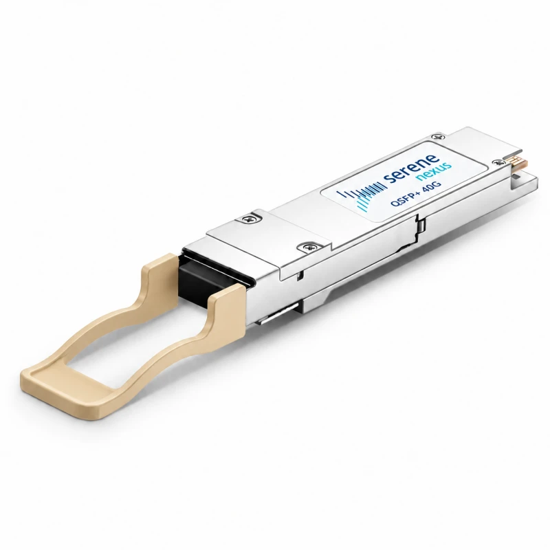 Moduł QSFP+ 40GBASE-SR4 Serene Nexus — beżowo-złota rączka