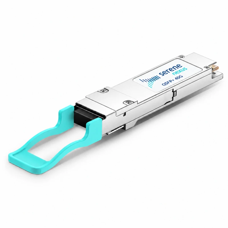 Moduł QSFP+ 40GBASE-CWDM4 Serene Nexus — turkusowa rączka