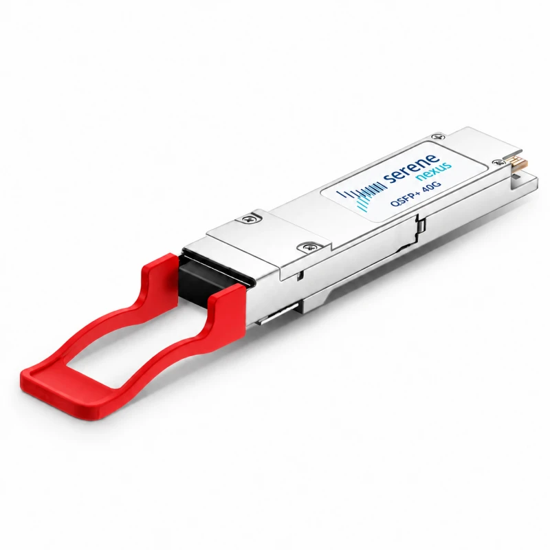 Moduł QSFP+ 40GBASE-ER4 Serene Nexus — czerwona rączka