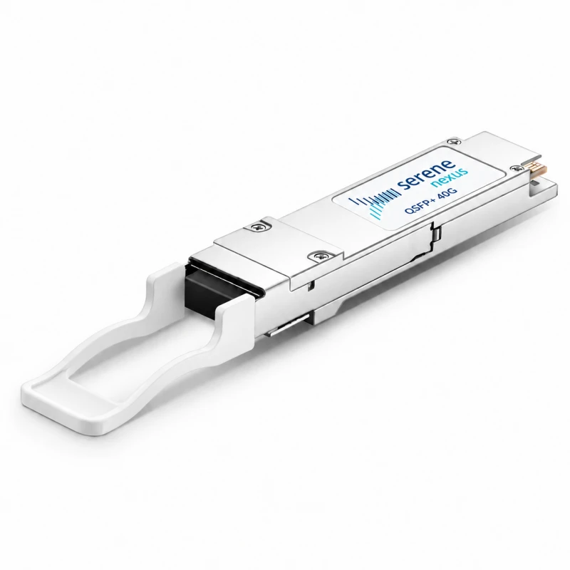 Moduł QSFP+ 40GBASE-ZR4 Serene Nexus — biała rączka