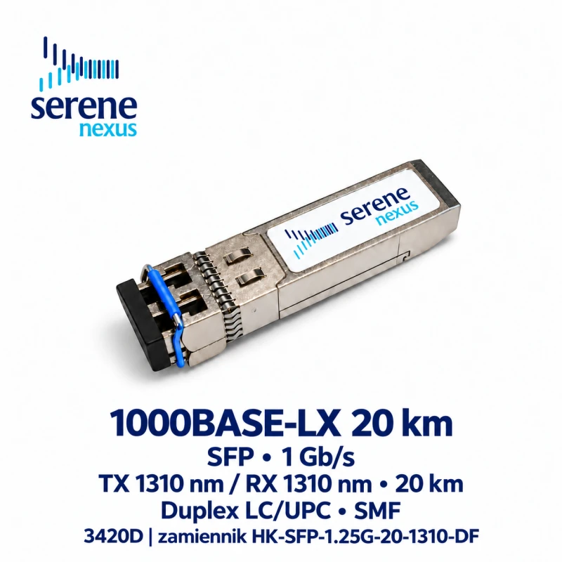 Zamiennik Hikvision HK-SFP-1.25G-20-1310-DF – Serene Nexus 3420D – 1000BASE-LX 20 km, LC duplex