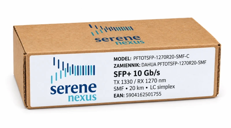 Serene Nexus PFTOTSFP-1270R20-SMF-C – opakowanie zamiennika Dahua PFTOTSFP-1270R20-SMF