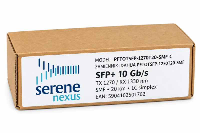 Serene Nexus PFTOTSFP-1270T20-SMF-C – opakowanie zamiennika Dahua PFTOTSFP-1270T20-SMF