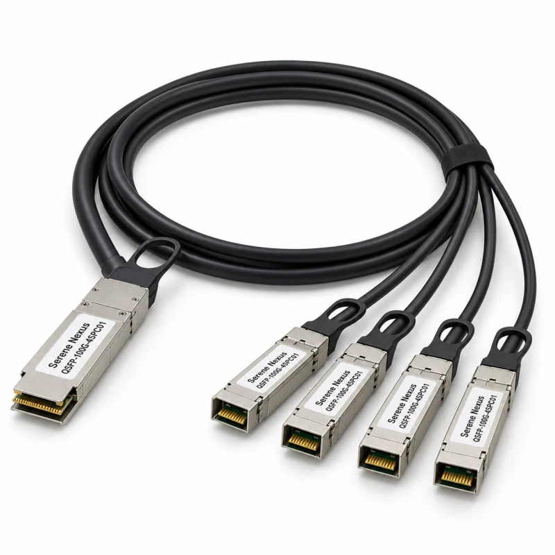 Zamiennik Cisco QSFP-4SFP25G-CU1M – Serene Nexus DAC pasywny 1 m