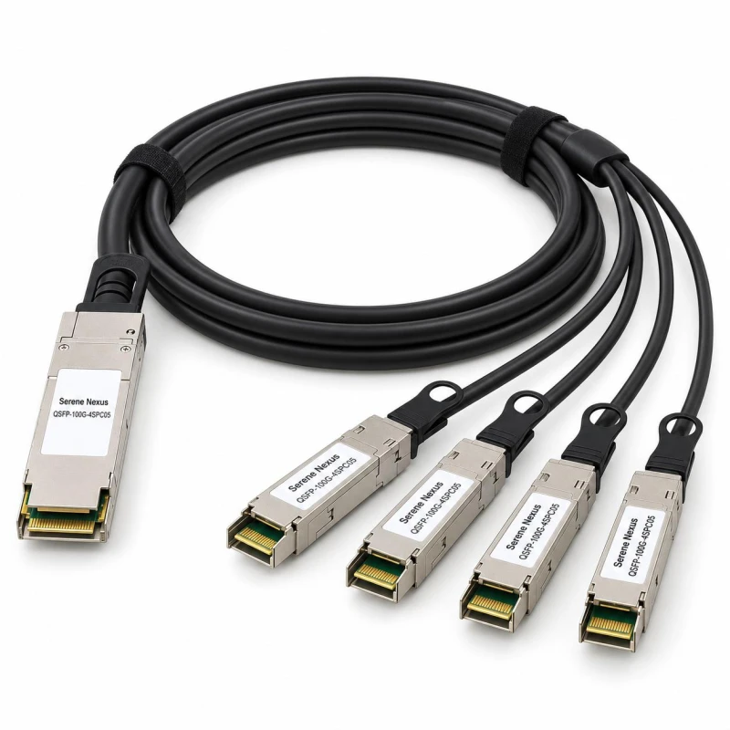 Zamiennik Cisco QSFP-4SFP25G-CU5M – Serene Nexus DAC pasywny 5 m